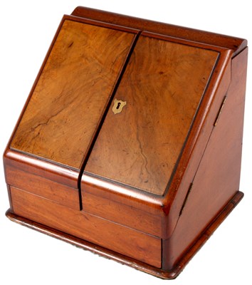 Lot 626 - A Victorian figured Walnut STATIONARY CABINET...