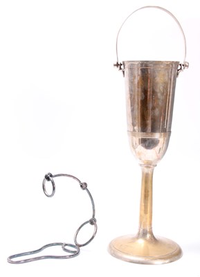 Lot 295 - A SILVER PLATED WINE BOTTLE COOLER in the form...