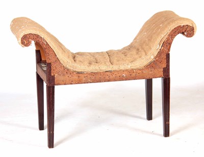 Lot 671 - A GOOD GEORGE III MAHOGANY WINDOW SEAT with...