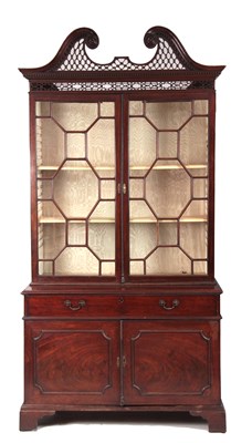 Lot 679 - A FINE GEORGE III FLAMED MAHOGANY SECRETAIRE...