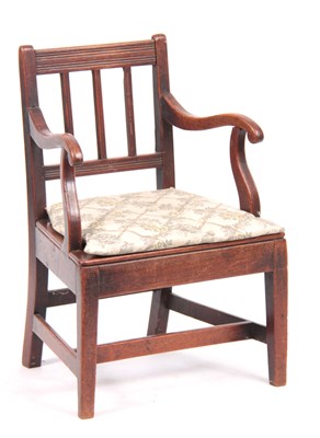 Lot 688 - A LATE GEORGIAN FRUITWOOD CHILDS ARMCHAIR with...