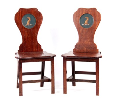 Lot 704 - A PAIR OF MID 18TH CENTURY MAHOGANY HALL...