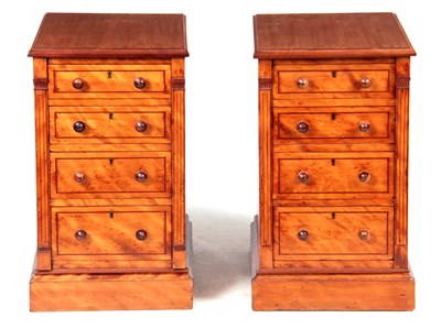 Lot 712 - A PAIR OF LATE 19TH CENTURY SATINBIRCH BEDSIDE...