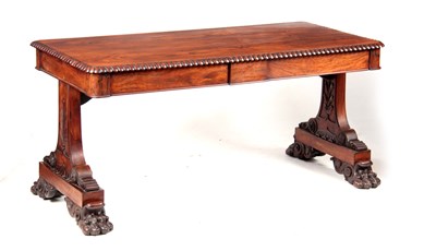 Lot 765 - A FINE LATE REGENCY ROSEWOOD LIBRARY TABLE in...