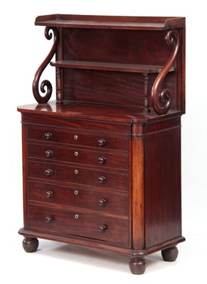 Lot 767 - AN UNUSUAL LATE REGENCY MAHOGANY CHIFFONIER OF...