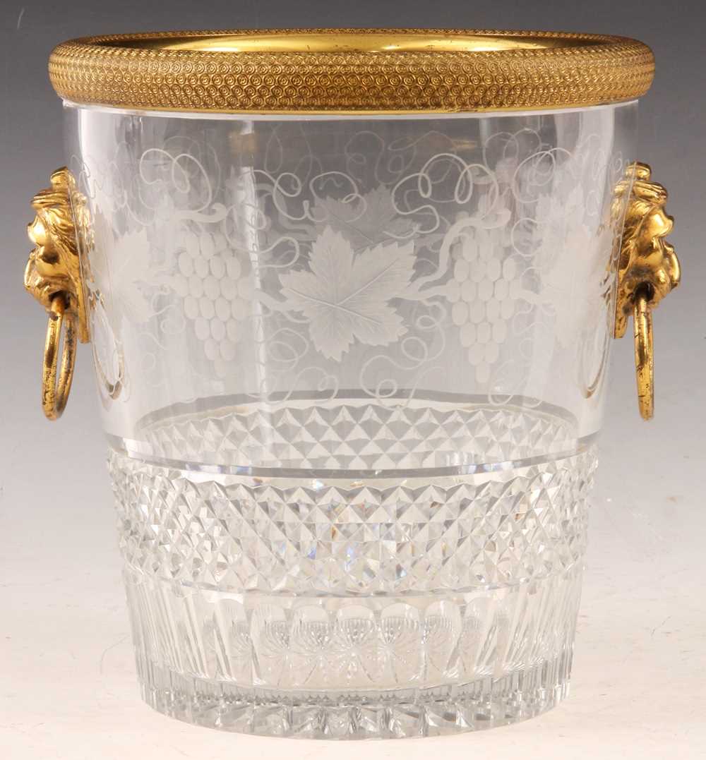 Lot 10 - A REGENCY STYLE CUT GLASS AND ORMOLU MOUNTED...