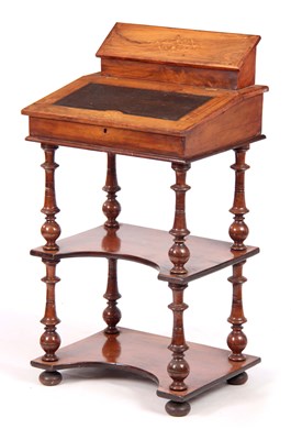 Lot 777 - A LATE VICTORIAN INLAID WALNUT DAVENPORT with...