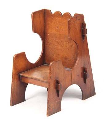 Lot 783 - A STYLISH ARTS AND CRAFTS OAK CHILDS CHAIR...