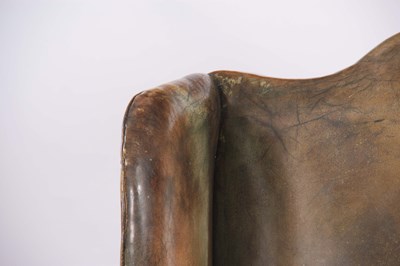 Lot 672 - A RARE OVERSIZED QUEEN ANNE WALNUT WING-BACKED...