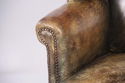 Lot 672 - A RARE OVERSIZED QUEEN ANNE WALNUT WING-BACKED...
