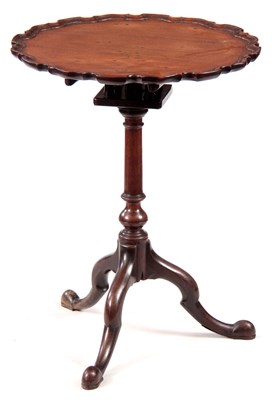 Lot 680 - A GEORGE III MAHOGANY TILT TOP TABLE with a...