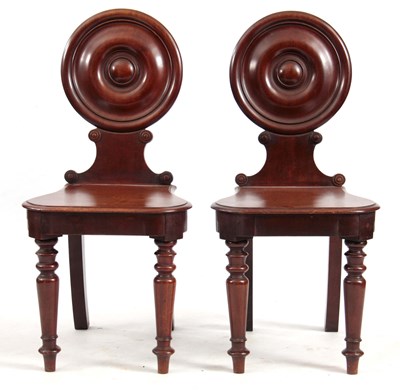 Lot 686 - A PAIR OF EARLY 19TH CENTURY MAHOGANY HALL...