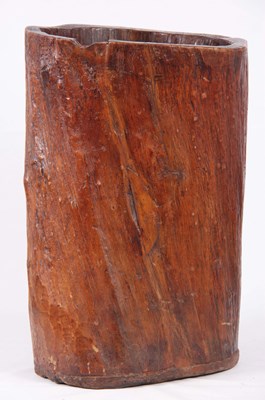 Lot 697 - A LARGE 18TH CENTURY DUG OUT TRUNK 98cm high.