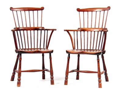 Lot 699 - A PAIR OF EARLY 19TH CENTURY YEW- WOOD...