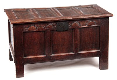 Lot 789 - A LATE 17TH CENTURY PANELLED OAK COFFER OF...