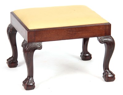 Lot 792 - AN 18TH CENTURY CARVED MAHOGANY STOOL with...