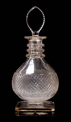 Lot 1 - A STYLISH 19TH CENTURY LARGE GLASS DECANTER -...