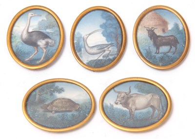 Lot 337 - A SET OF FIVE 19th CENTURY OVAL MINIATURES ON...