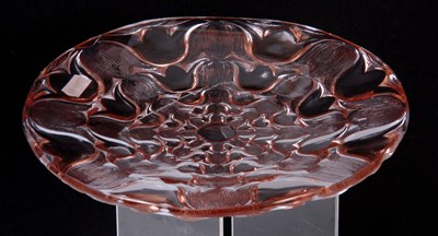 Lot 23 - R LALIQUE AN ALEXANDRITE GLASS PLATE in the...