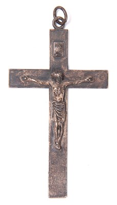 Lot 159 - A LARGE LATE 19th CENTURY SILVER CRUCIFIX...