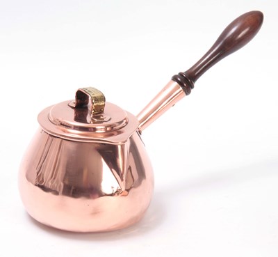 Lot 383 - A MID 19TH CENTURY COPPER SAUCEPAN AND LID...