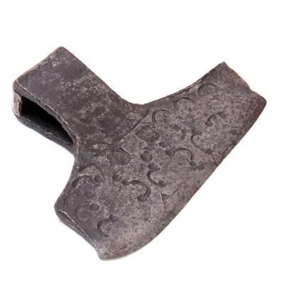 Lot 402 - A 15TH/16TH CENTURY IRONWORK LARGE AXE HEAD...