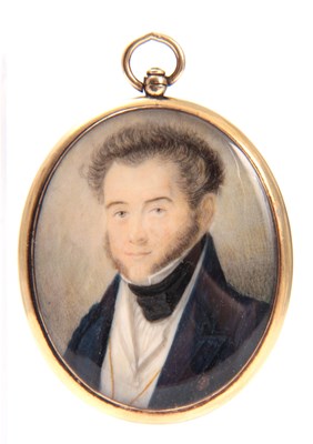 Lot 416 - A 19TH CENTURY MINIATURE PORTRAIT OF A...