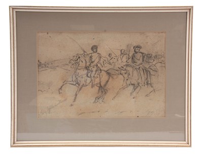 Lot 462 - A 20TH CENTURY GERMAN MILITARY CAVALRY SKETCH...