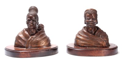 Lot 348 - PIERRE VAN RYNEVELD A PAIR OF BROWN PATINATED...