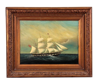 Lot 443 - A. LAW. 19th CENTURY OIL ON CANVAS. Marine...