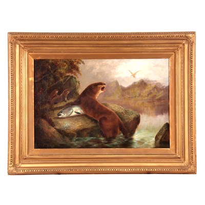 Lot 455 - 19TH CENTURY OIL ON CANVAS River landscape...