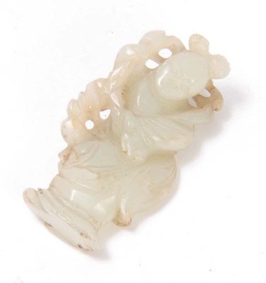 Lot 115 - A CHINESE JADE CARVING modelled as a Geisha...