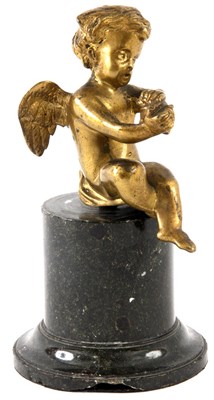 Lot 618 - A 19TH CENTURY GILT BRONZE CAST FIGURE OF A...