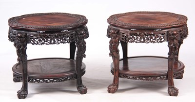 Lot 135 - A GOOD PAIR OF 19TH CENTURY CHINESE HARDWOOD...