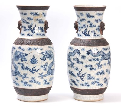 Lot 101 - A PAIR OF 19TH CENTURY CHINESE CRACKLE GLAZE...