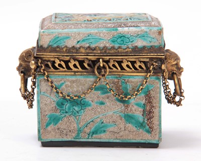 Lot 105 - AN 18TH CENTURY CHINESE GILT METAL MOUNTED...