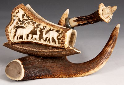 Lot 630 - A 19th Century Austro/German Antler work...