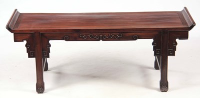 Lot 139 - A 19TH CENTURY CHINESE HARDWOOD COFFEE TABLE...