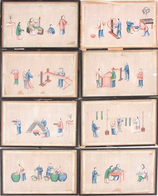 Lot 150 - A COLOURFUL SET OF EIGHT 19TH CENTURY CHINESE...