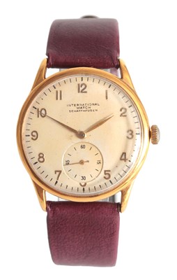 Lot 171 - A GENTLEMAN'S 1950's GOLD PLATED IWC WRIST...