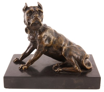 Lot 621 - AN EARLY 19TH CENTURY BRONZE SCULPTURE OF A...