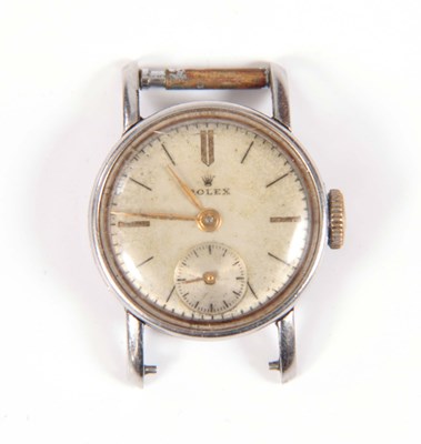 Lot 176 - A LADIES VINTAGE STEEL ROLEX having a silvered...