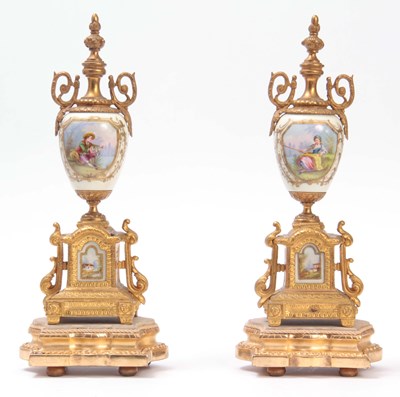 Lot 253 - A PAIR OF 19TH CENTURY FRENCH GILT METAL AND...