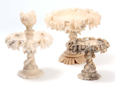 Lot 255 - A GROUP OF THREE 19TH CENTURY FRENCH ALABASTER...