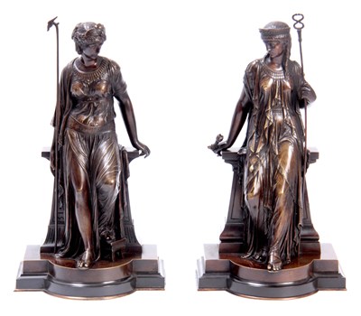 Lot 271 - EUTROPE BOURET. A PAIR OF FRENCH 19th CENTURY...