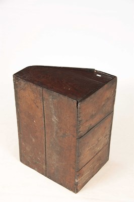 Lot 1002 - A LATE 17TH CENTURY OAK DESK BOX with angled...