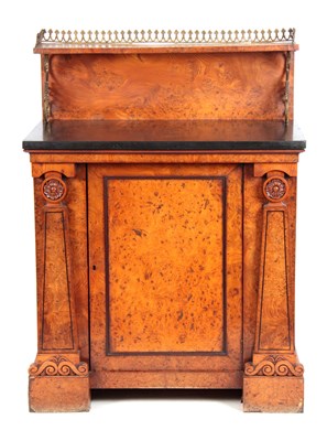 Lot 1006 - A REGENCY BURR ELM LIBRARY CABINET IN THE...