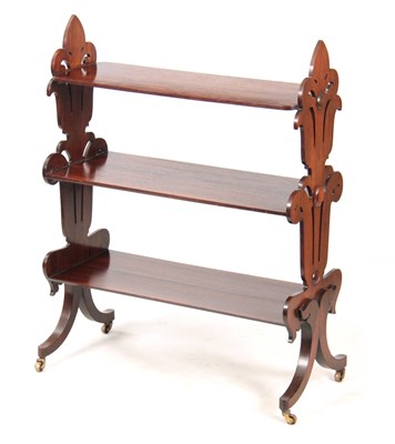 Lot 1015 - A WILLIAM IV FIGURED ROSEWOOD ETERTGERE /...