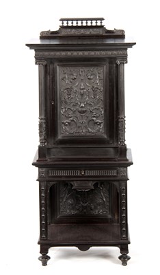 Lot 1018 - AN UNUSUAL 19TH CENTURY FRENCH EBONISED...