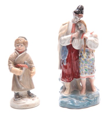 Lot 102 - TWO RUSSIAN PORCELAIN FIGURES The romantic...